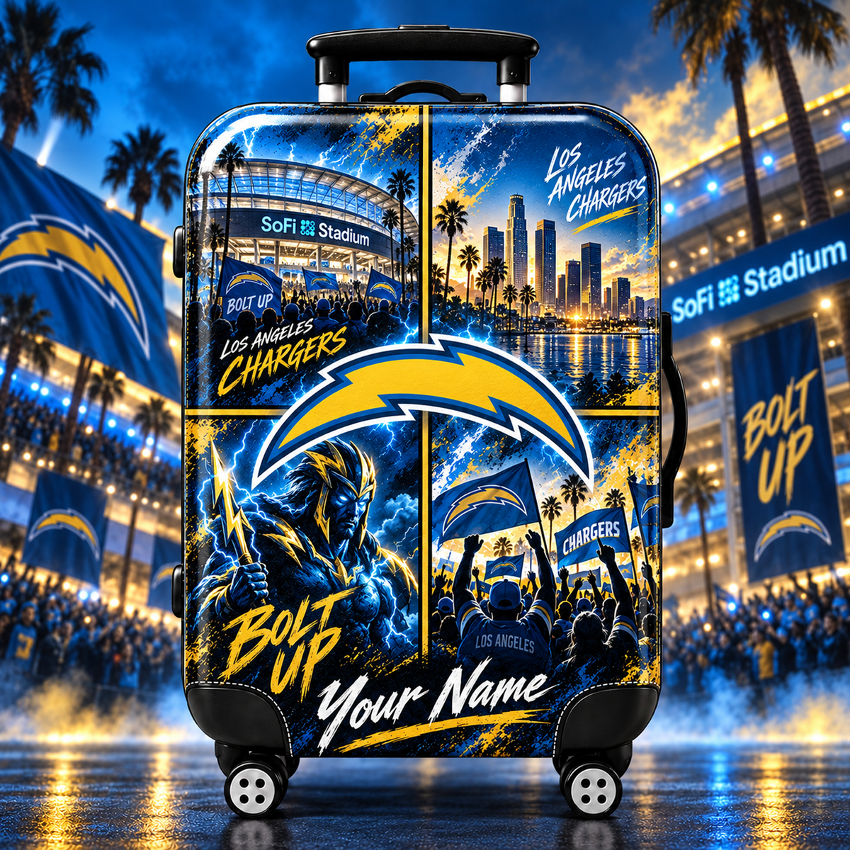 Premium NFL x LAC Personalized Team Pride Stadium Travel Suitcase