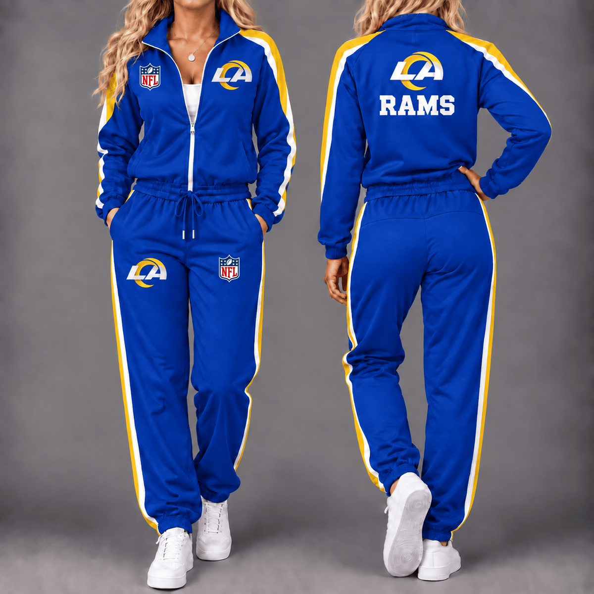 Premium NFL x LAR Game Day Waterproof Windbreaker Zip-Up Tracksuit Set