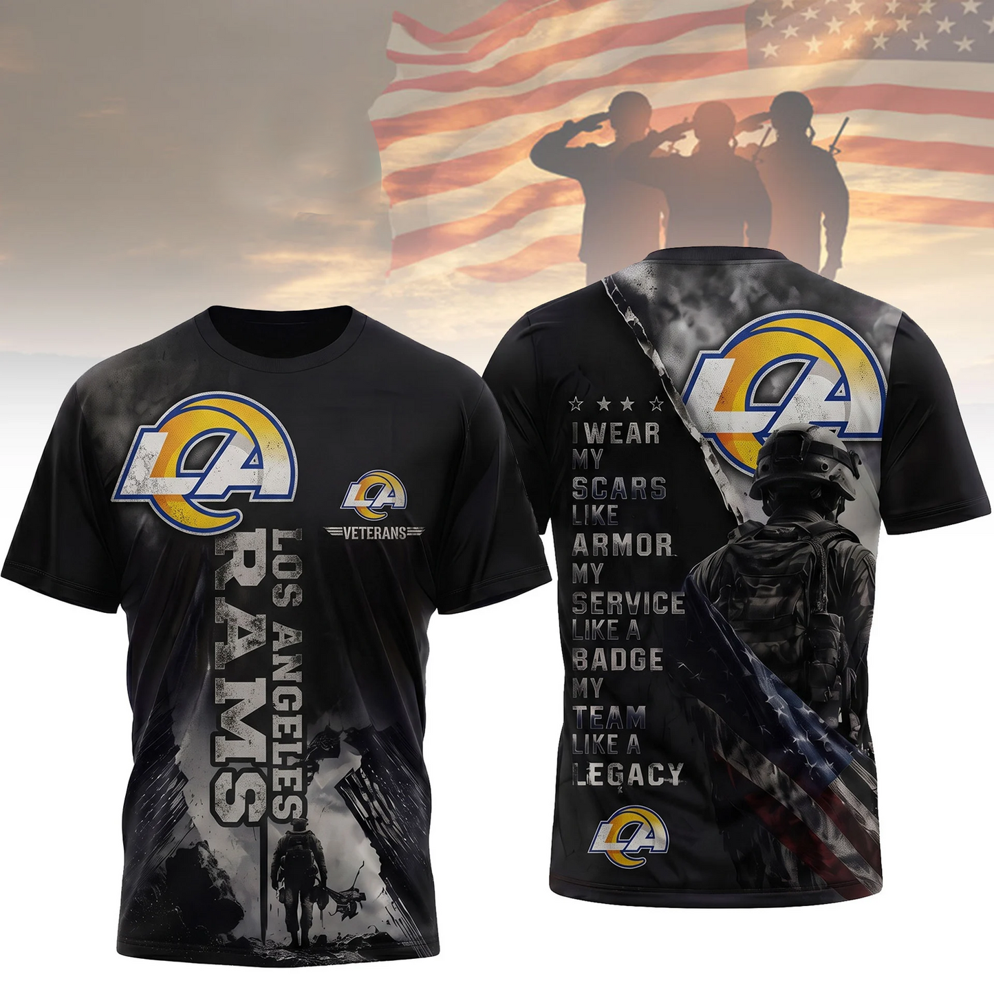 Premium NFL x LAR Veterans Legacy Team 3D Shirt