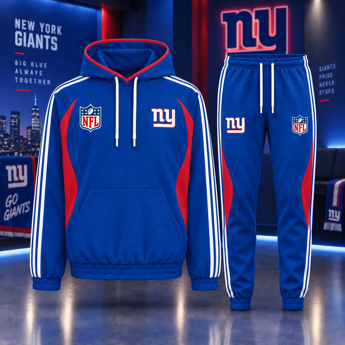 Premium NFL x NYG Sideline Performance Hoodie & Jogger Set