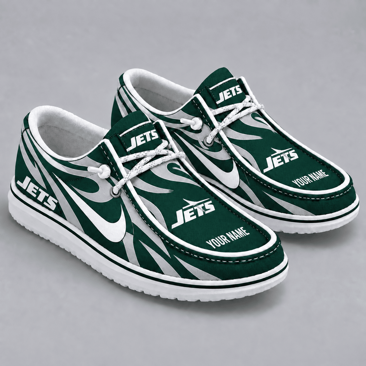 Premium NFL x NYJ Flame Pattern Loafer Shoes