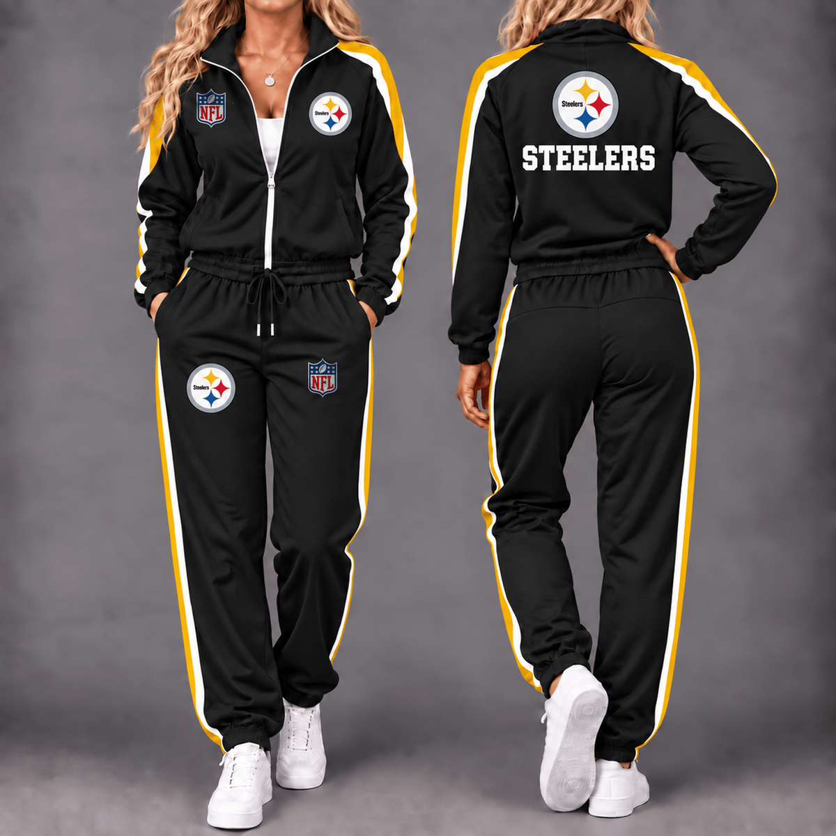 Premium NFL x PIT Game Day Waterproof Windbreaker Zip-Up Tracksuit Set