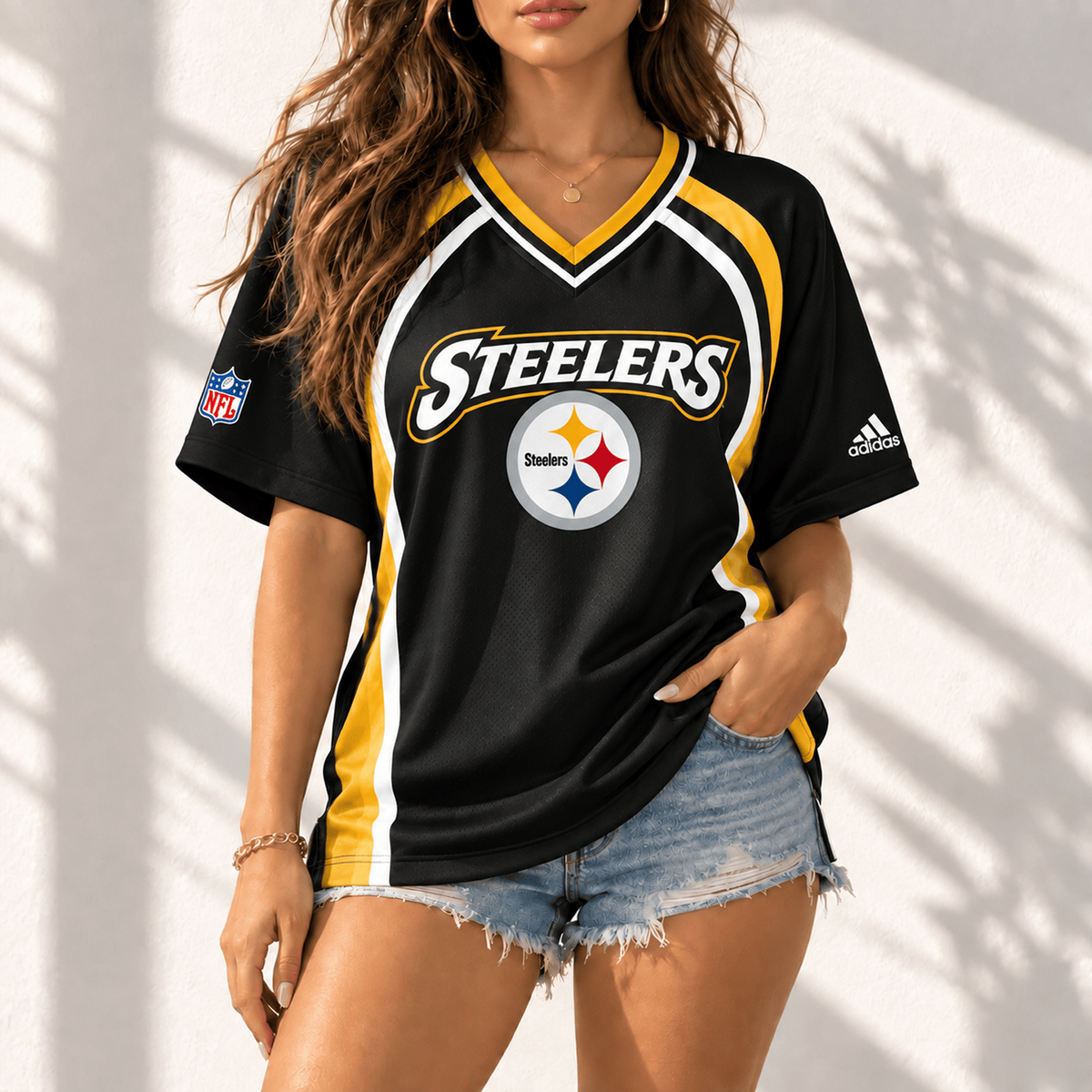 Premium NFL x PIT Gridiron Contour Fan Merch V-Neck