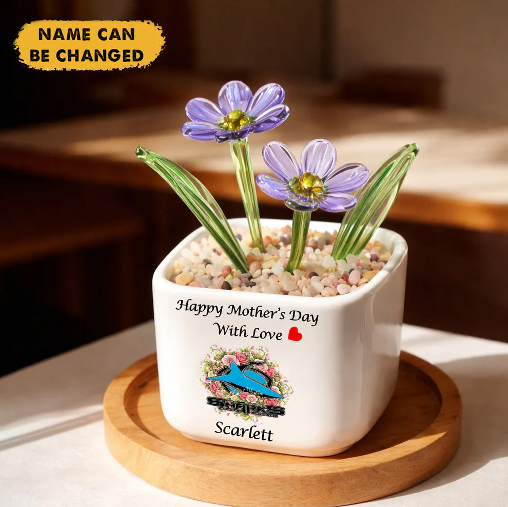 Premium NRL X CSS Birth Flowers Of April Glass Pot For Mother NDT NTN