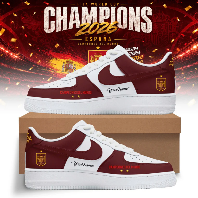 Premium Spain World Cup Champions 2026 AF1 Sneakers V8