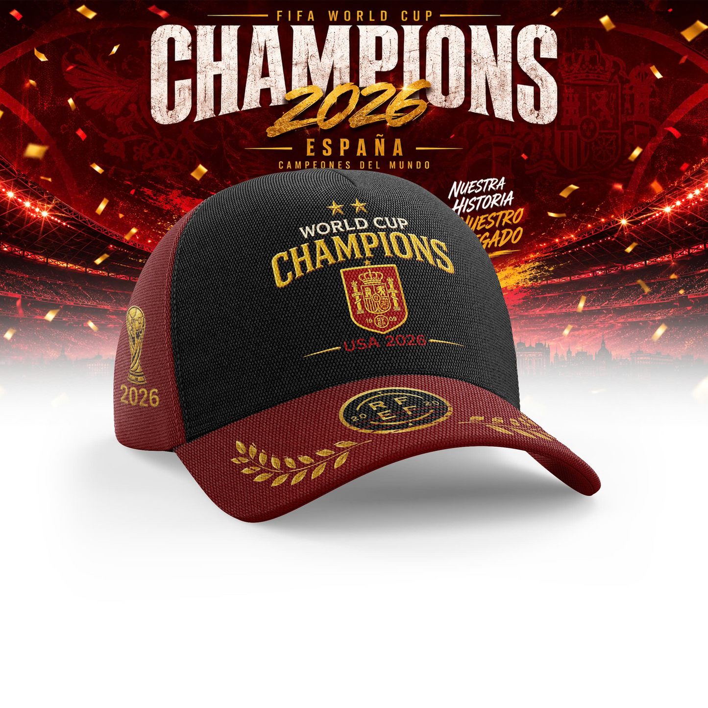 Premium Spain World Cup Champions 2026 Cap V12