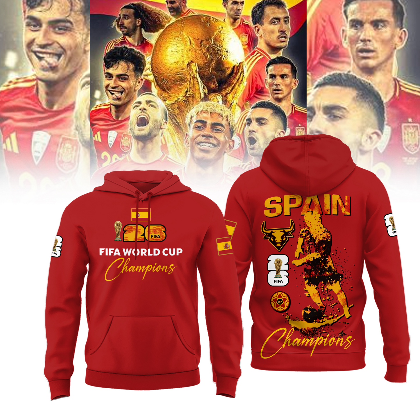 Premium Spain World Cup Champions 2026 Hoodie V8