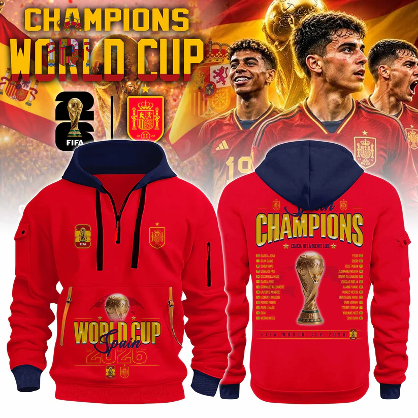 Premium Spain World Cup Champions 2026 Hoodie zip V1