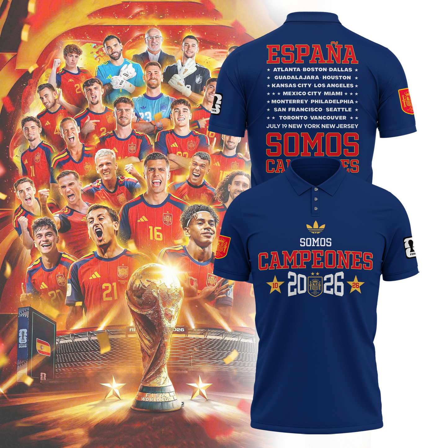 Premium Spain World Cup Champions 2026 Polo V10