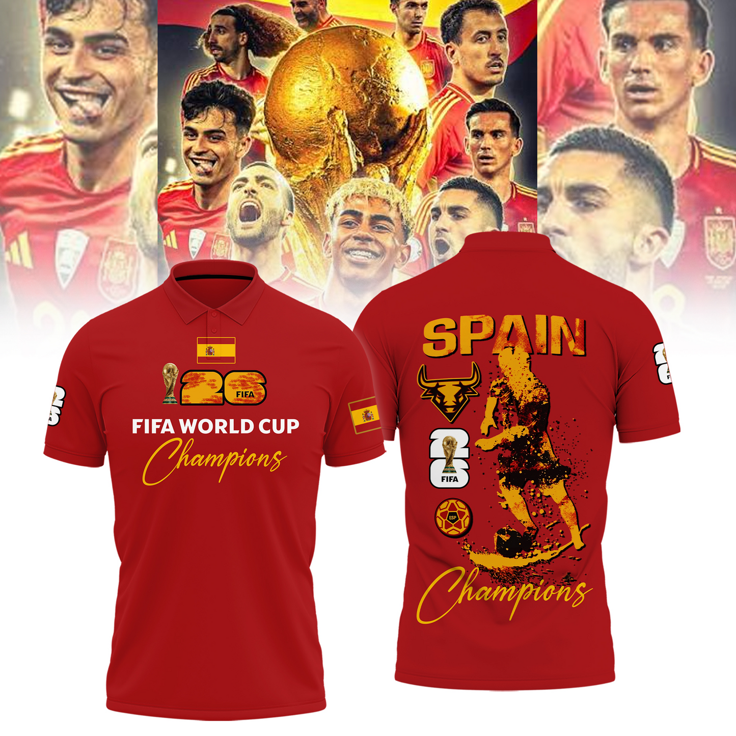 Premium Spain World Cup Champions 2026 Polo V7