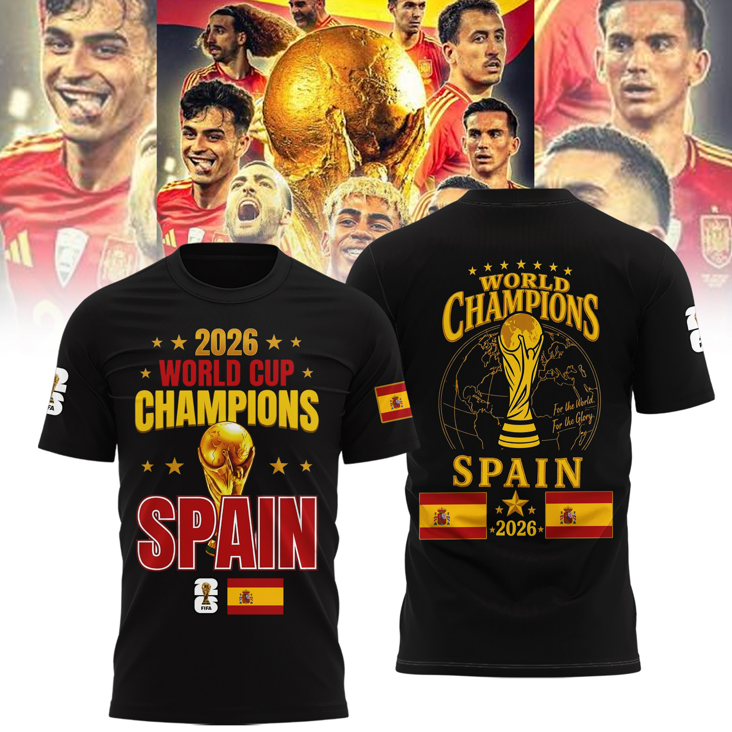 Premium Spain World Cup Champions 2026 T-shirt V10