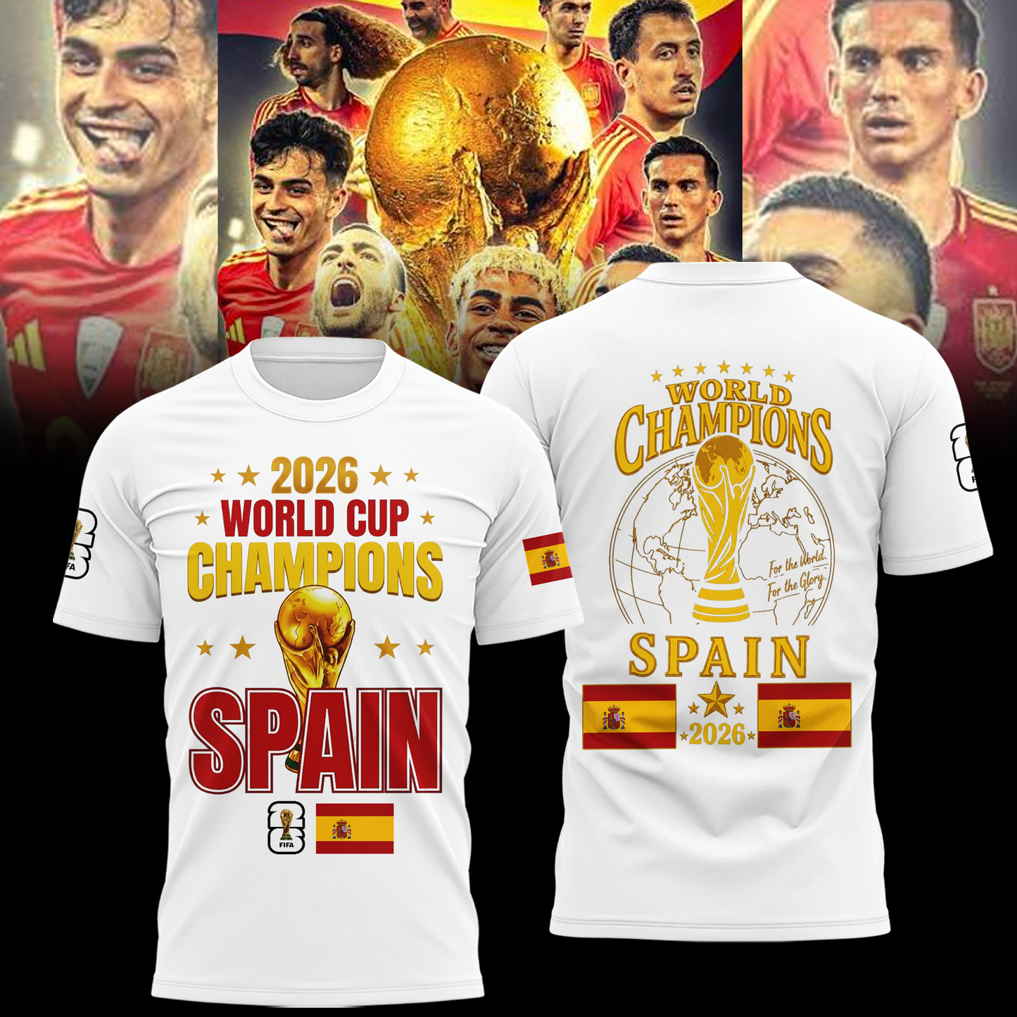 Premium Spain World Cup Champions 2026 T-shirt V7