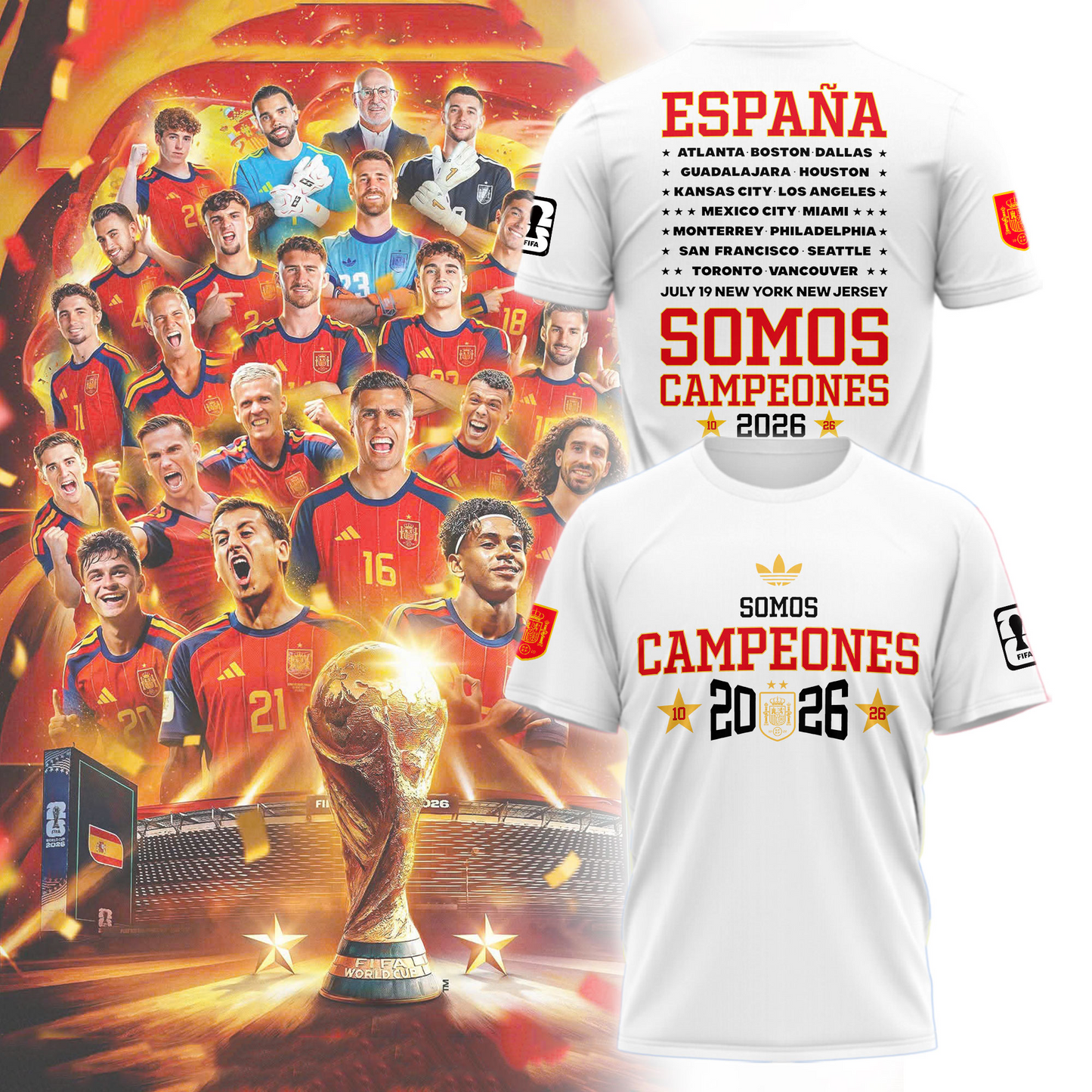 Premium Spain World Cup Champions 2026 T-shirt V77
