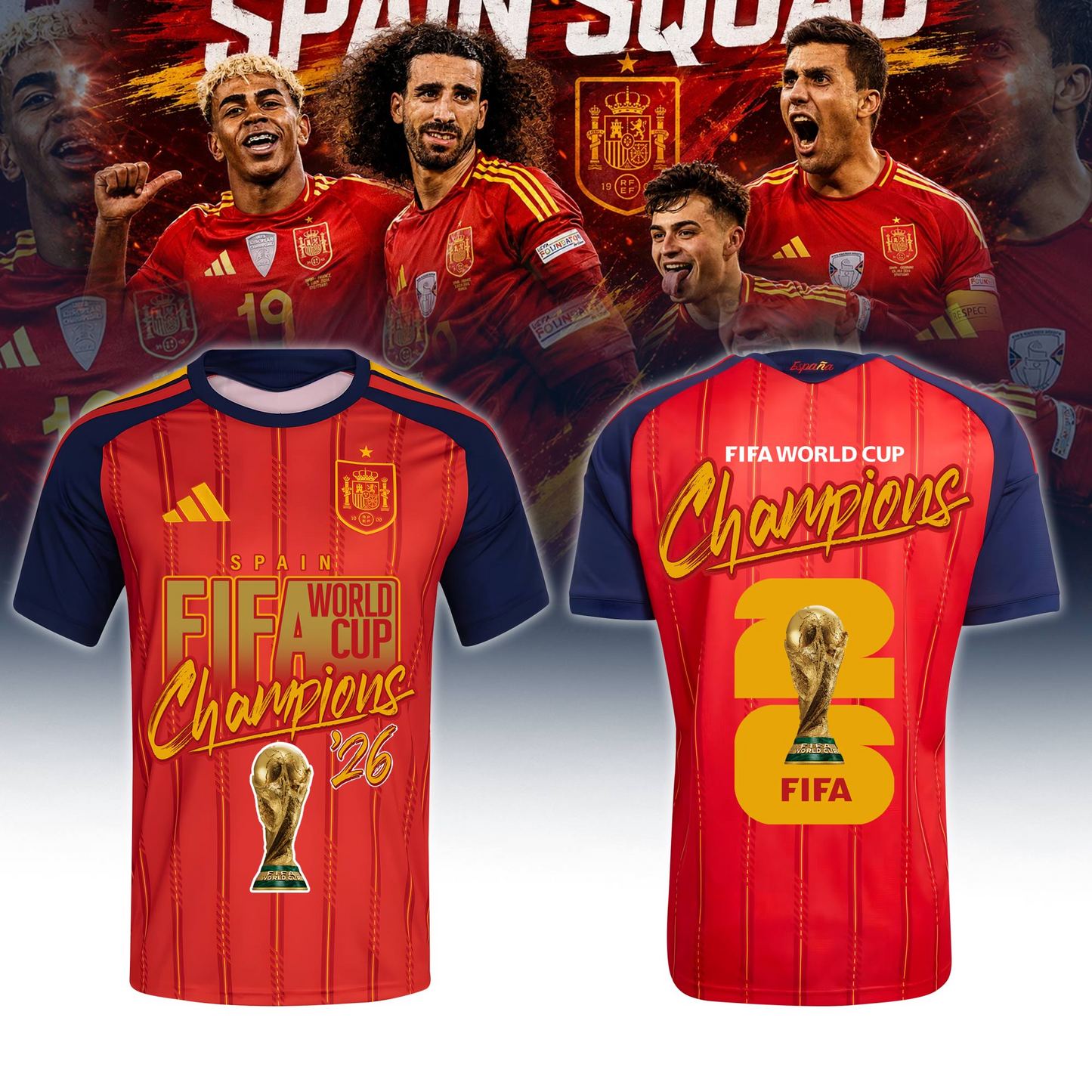 Premium Spain World Cup Champions 2026 T-shirt V78