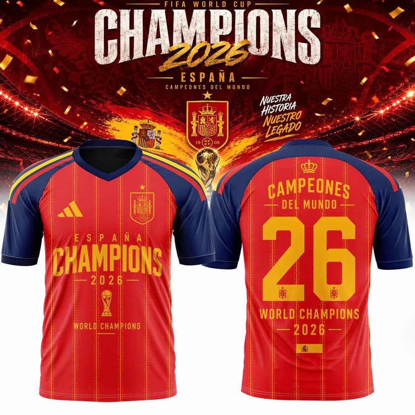 Premium Spain World Cup Champions 2026 T-shirt V79
