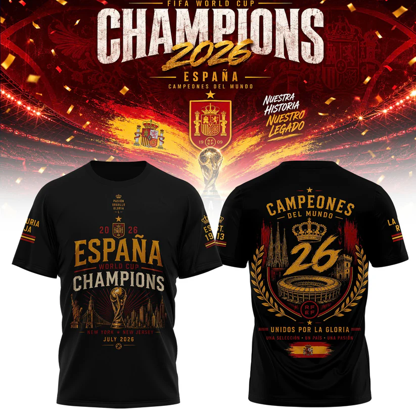 Premium Spain World Cup Champions 2026 T-shirt V80
