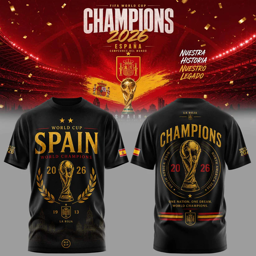Premium Spain World Cup Champions 2026 T-shirt V82
