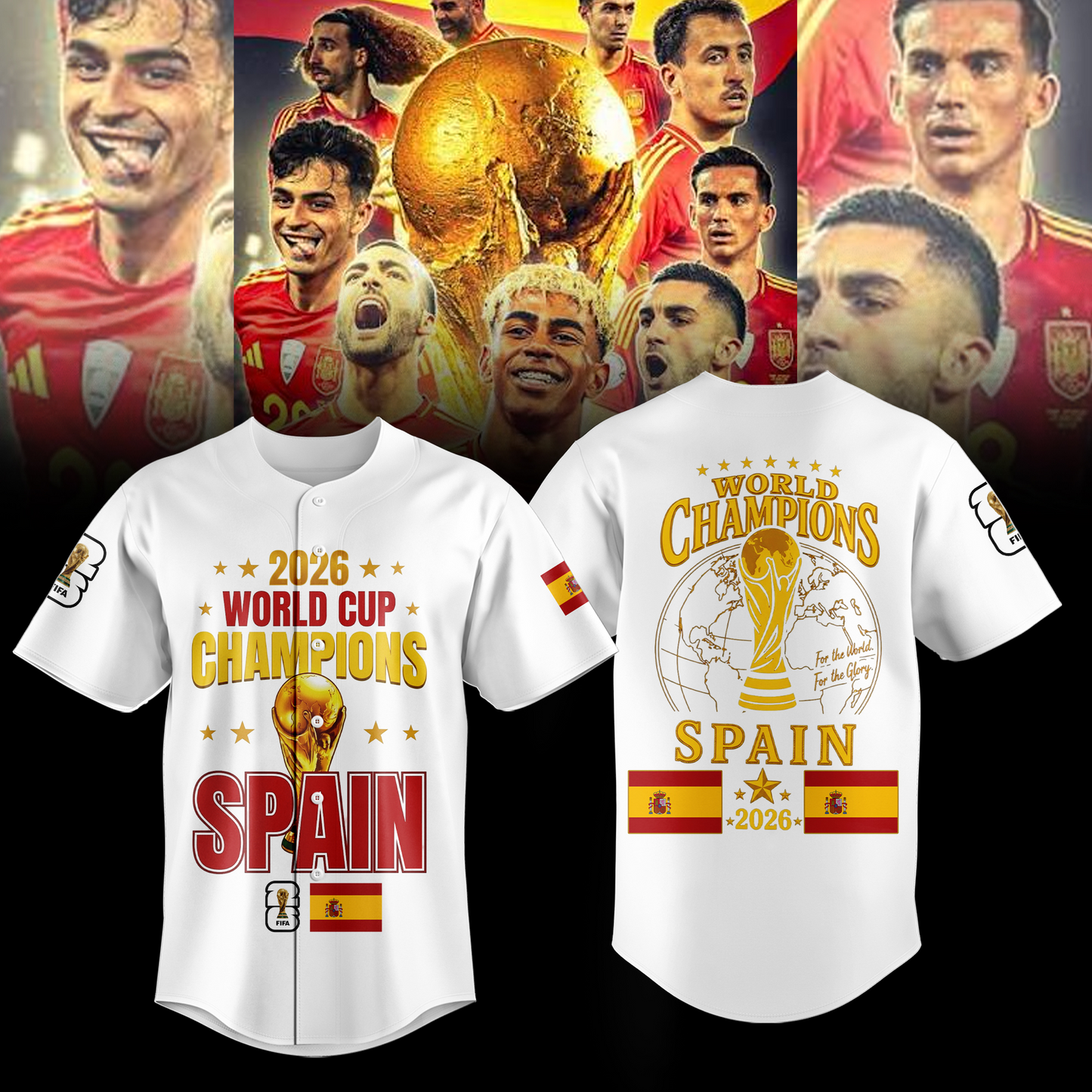 Premium Spain World Cup Champions 2026 baseball jersey V1