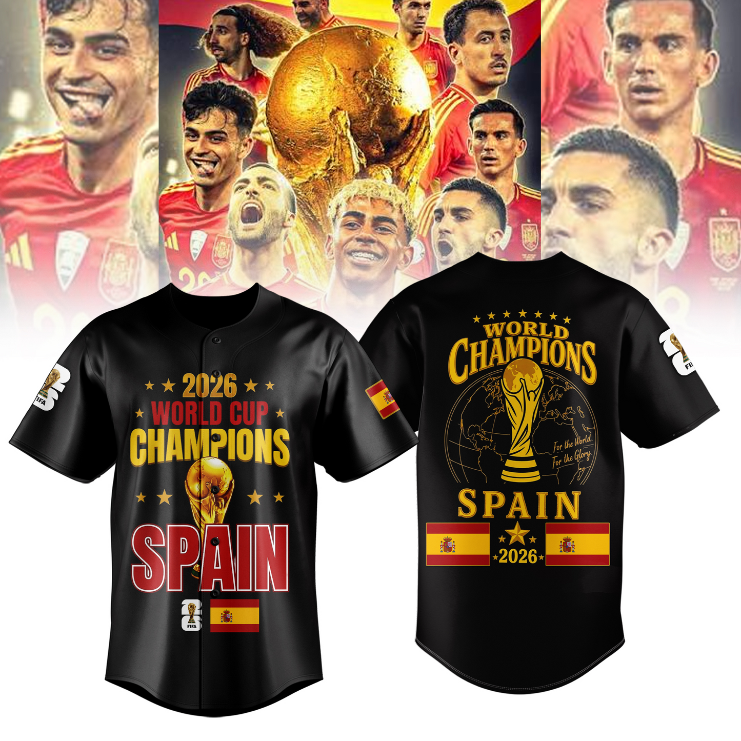 Premium Spain World Cup Champions 2026 baseball jersey V3
