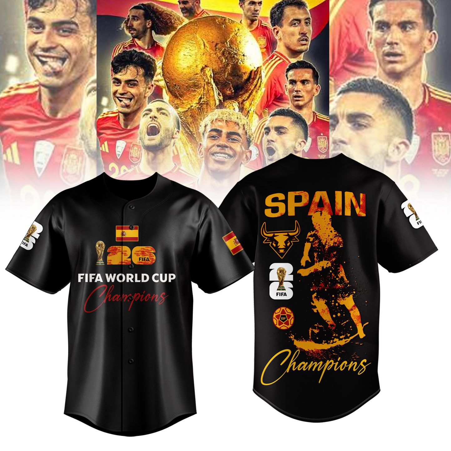 Premium Spain World Cup Champions 2026 baseball jersey V6