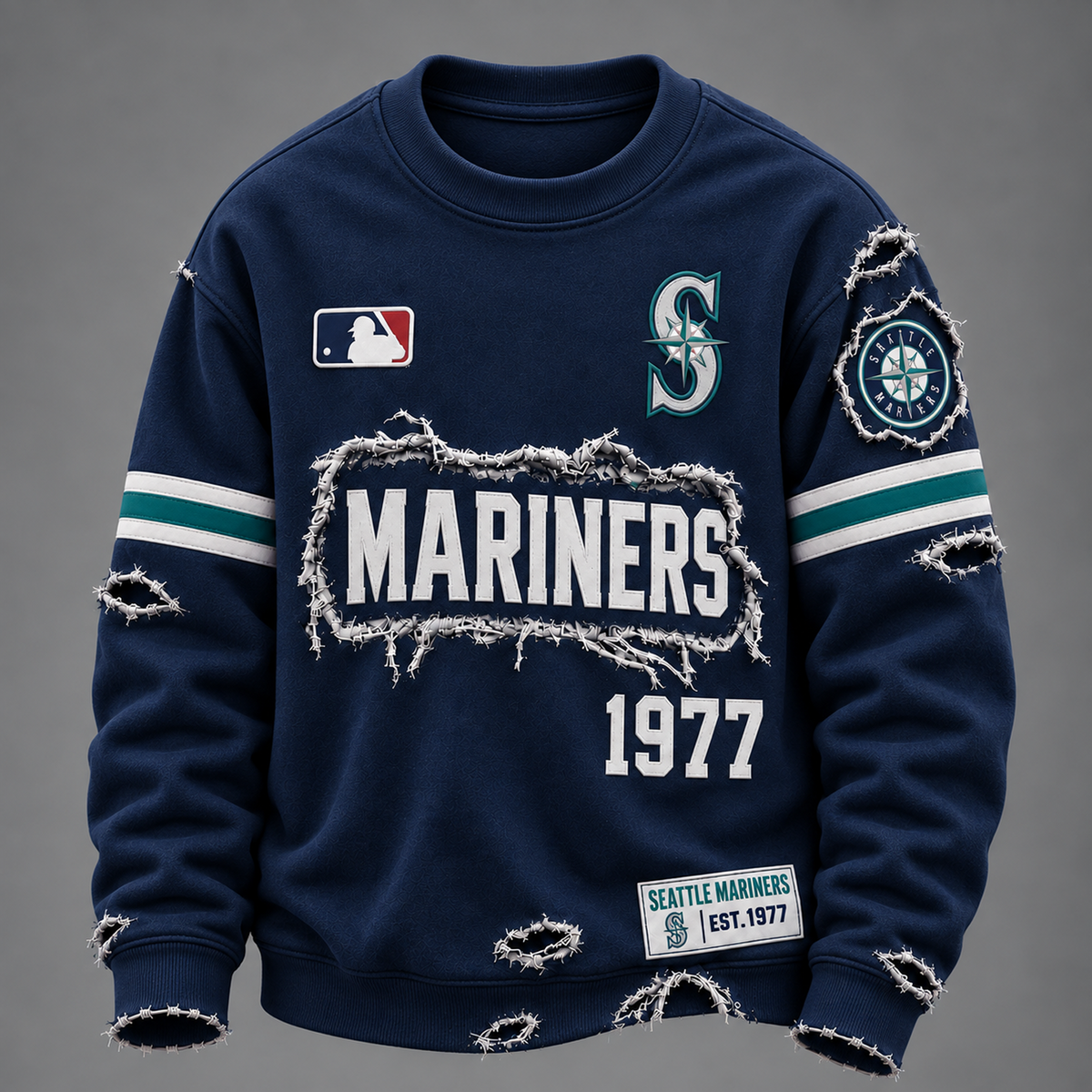 SEA x MLB Distressed Premium SweatShirt