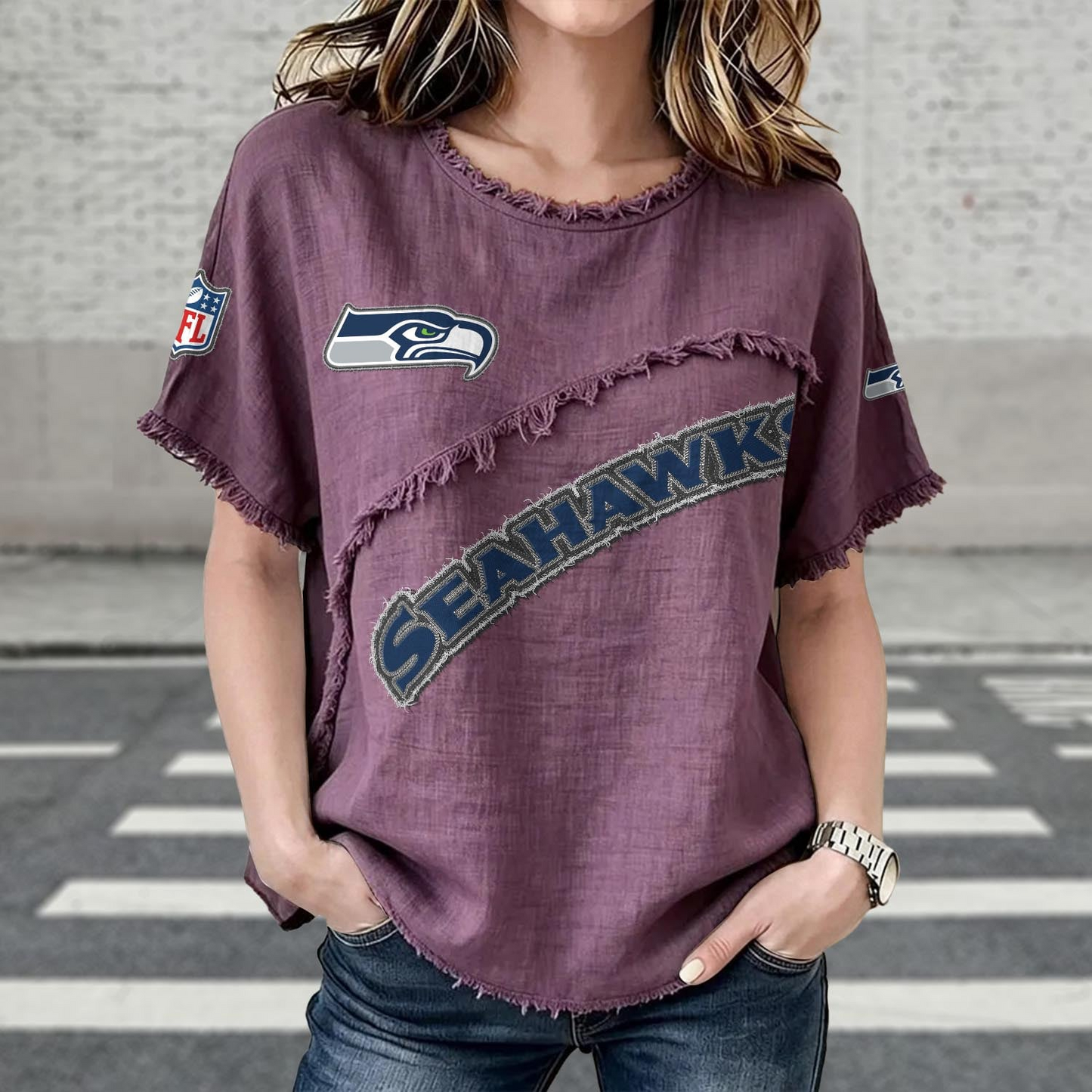SEA x NFL Women’???s Vintage O-Neck 2905 DatND DVT