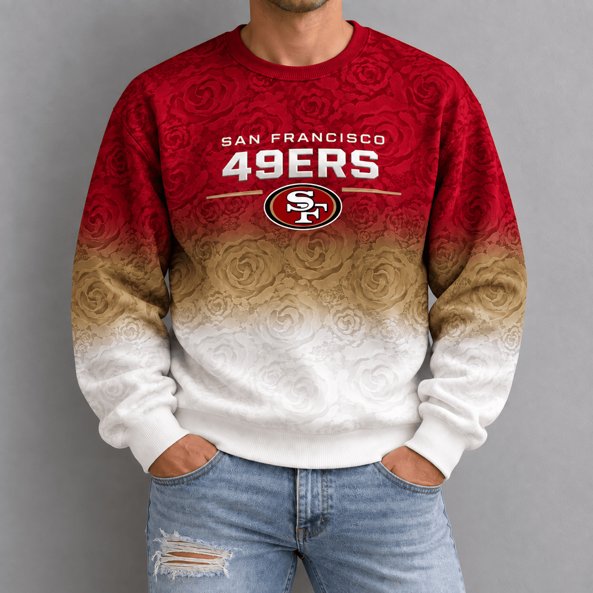 SF x NFL Embossed Rose Ombre Sweatshirt