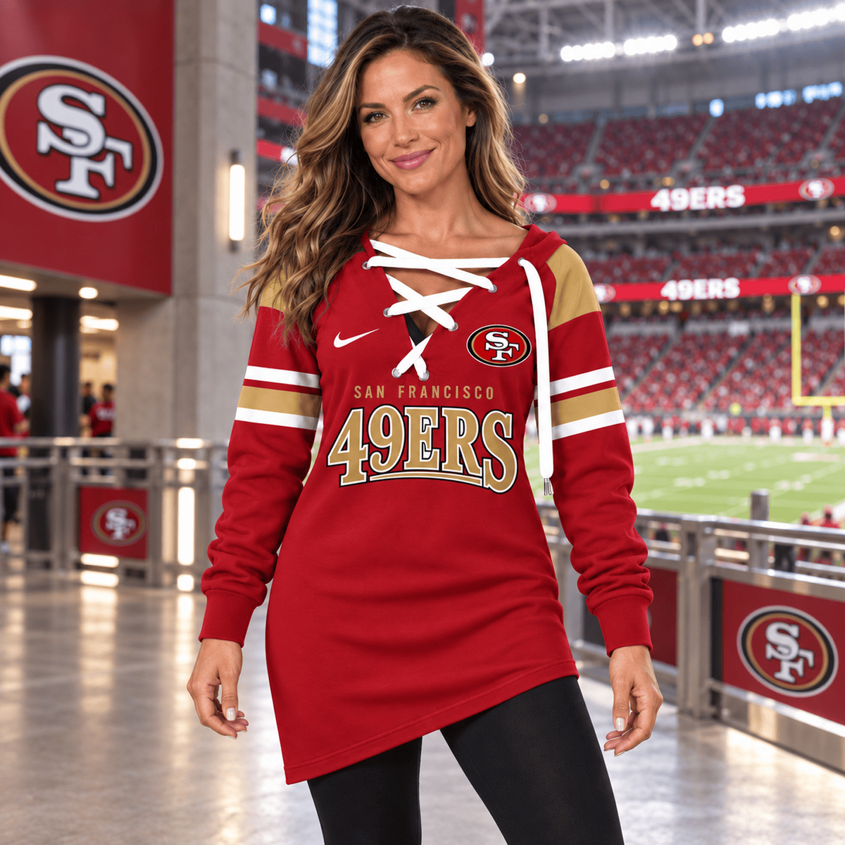 SF x NFL Game Day Spirit Lace-Up Sweatshirt