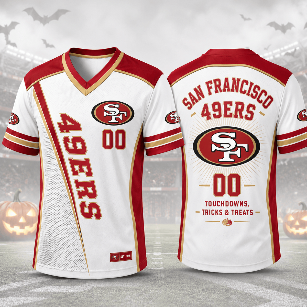 SF x NFL Premium Halloween Game Night NFL V-Neck