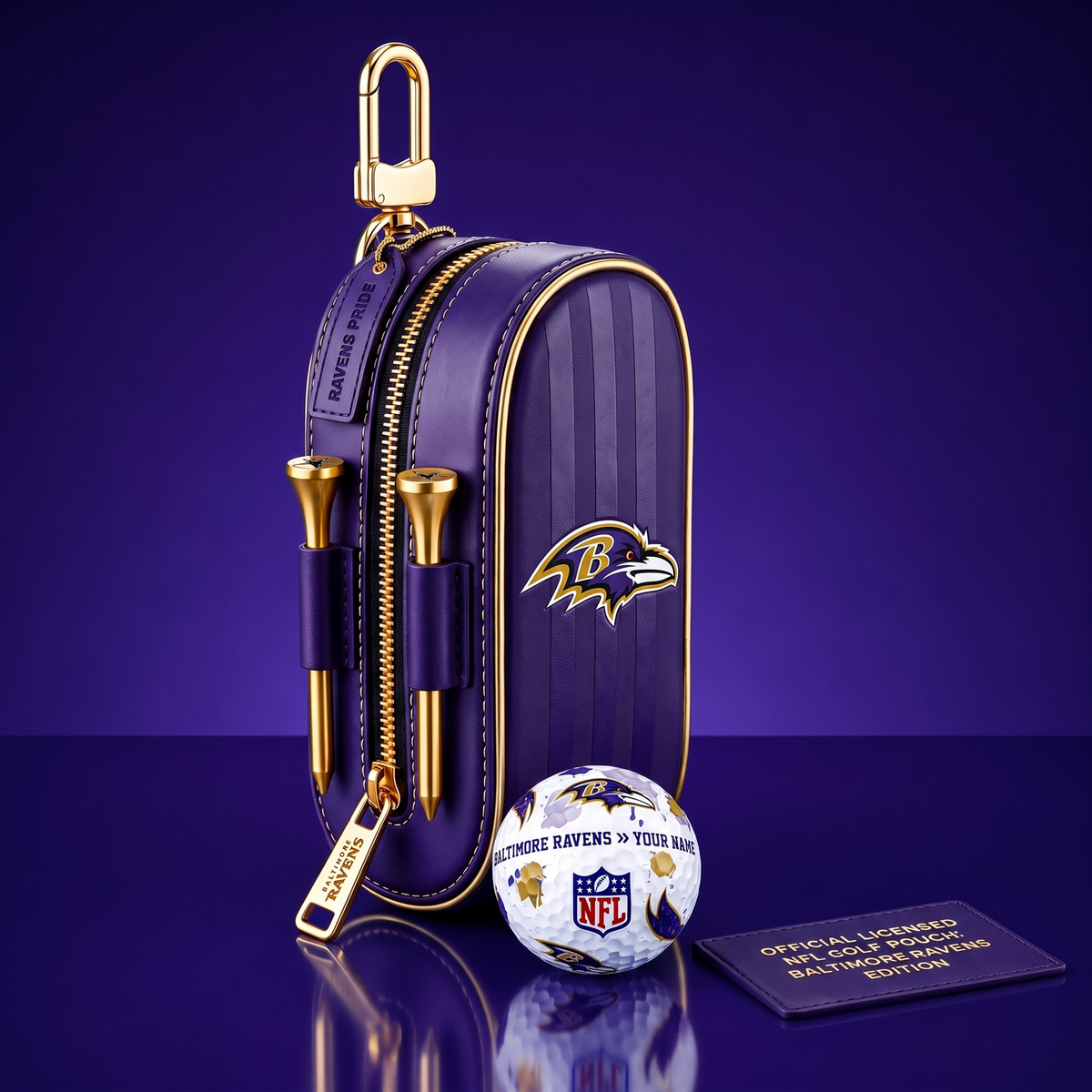 SIGNATURE NFL X BR DELUXE LEATHER GOLF POUCH FOR TOURNAMENT