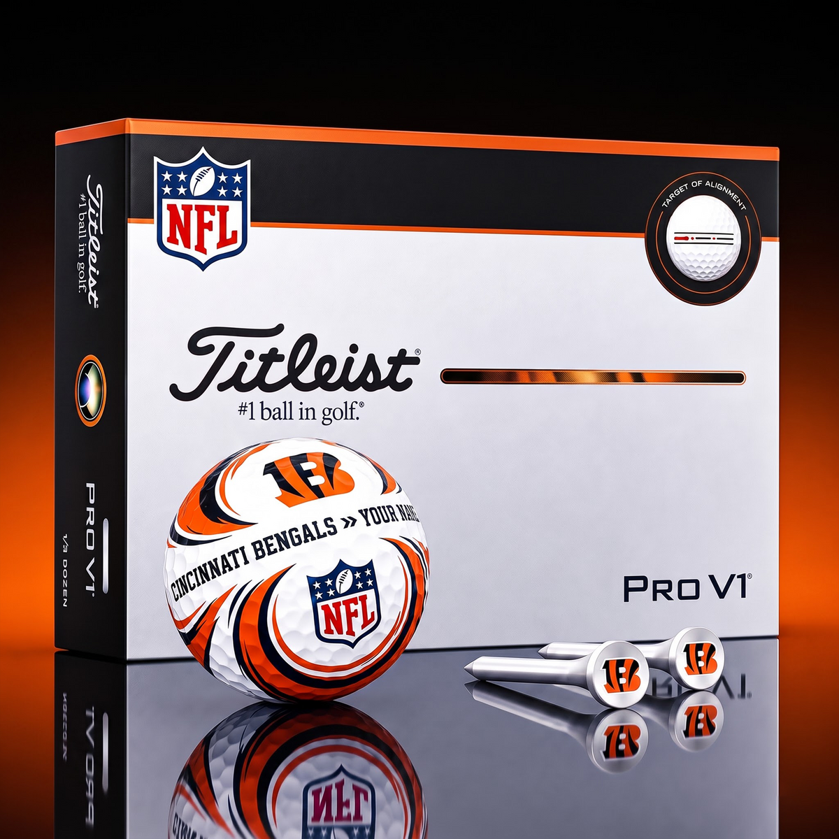 SIGNATURE NFL X CIN DELUXE PERSONALIZED GOLF BALL LIMITED EDITION V3