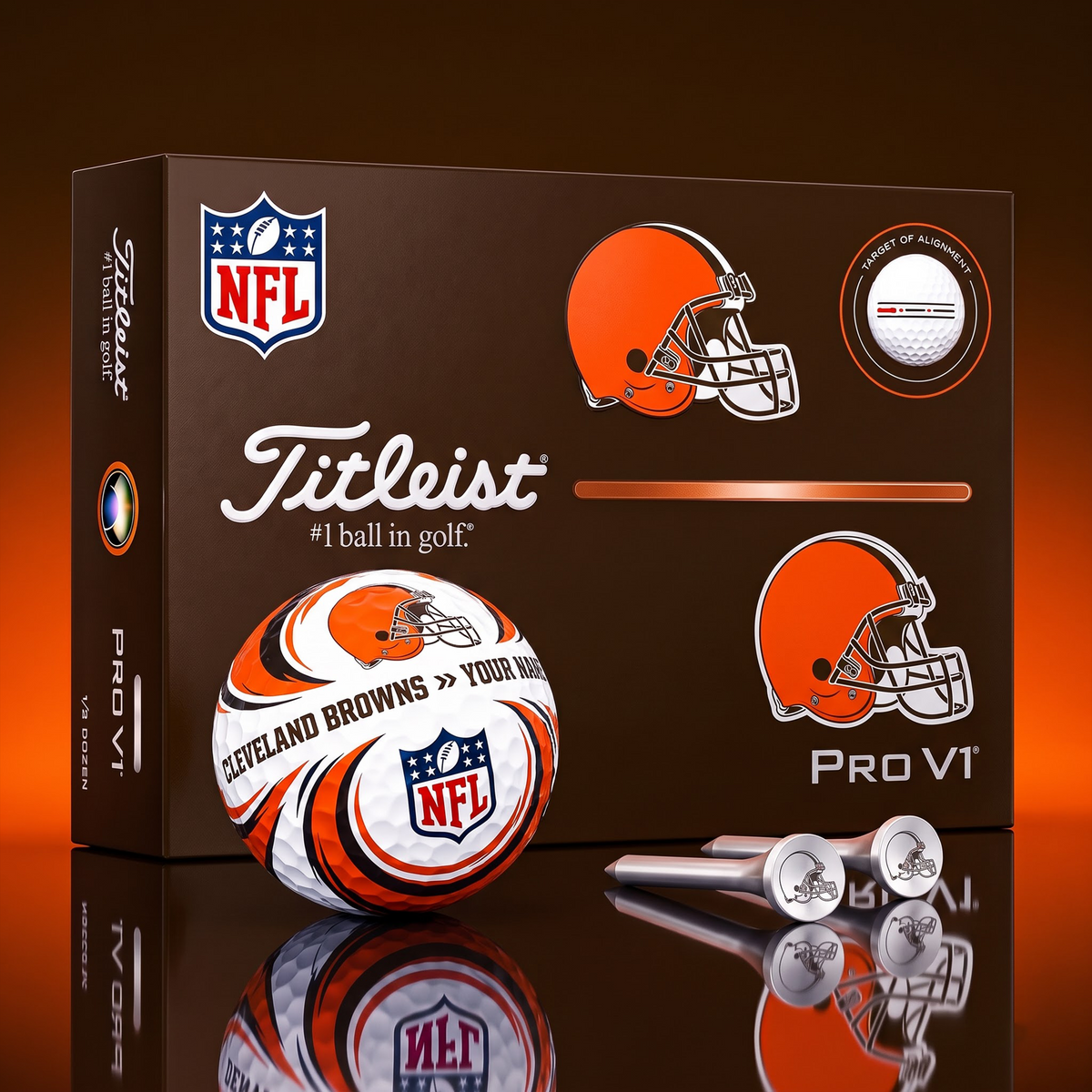 SIGNATURE NFL X CLE DELUXE PERSONALIZED GOLF BALL LIMITED EDITION V3