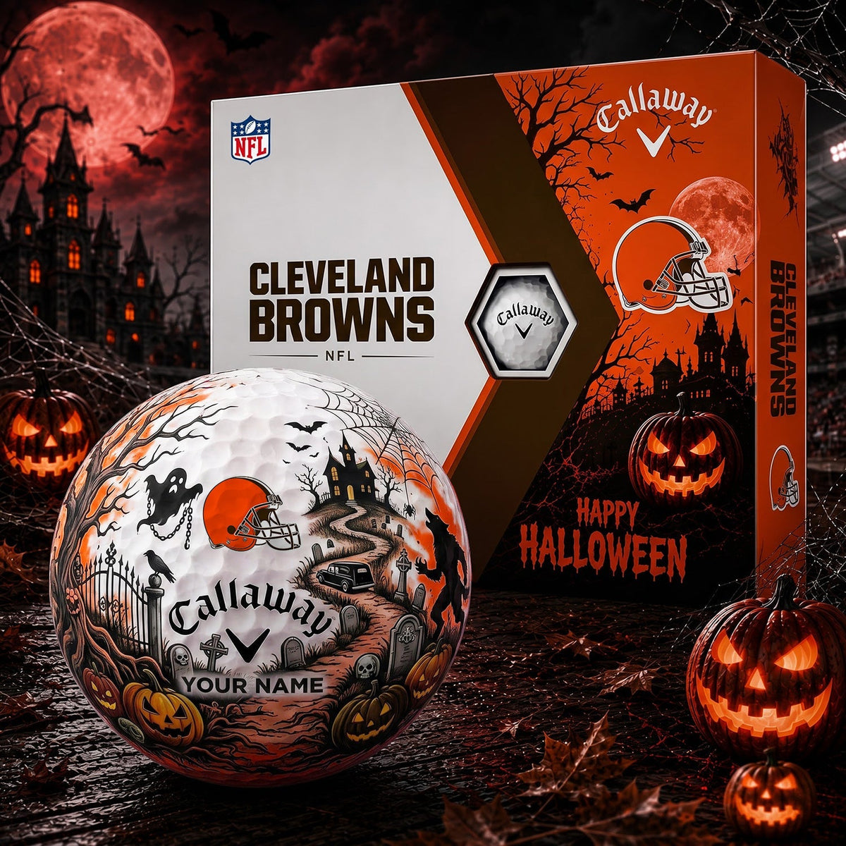 SIGNATURE NFL X CLE PERSONALIZED HALLOWEEN HAUNTED GOLF BALL – LIMITED EDITION