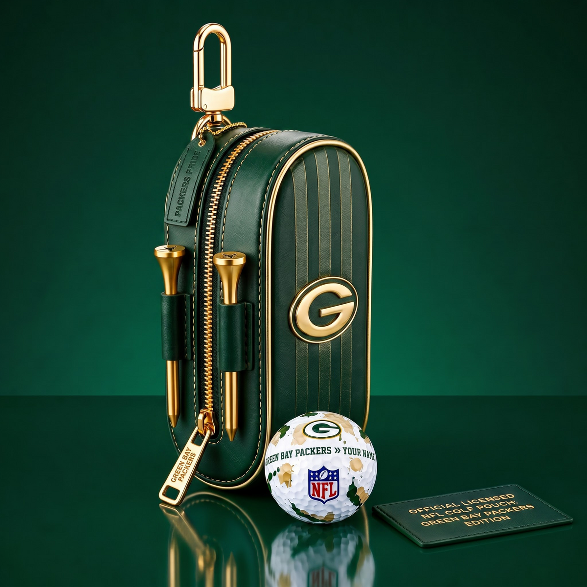 SIGNATURE NFL X GBP DELUXE LEATHER GOLF POUCH FOR TOURNAMENT