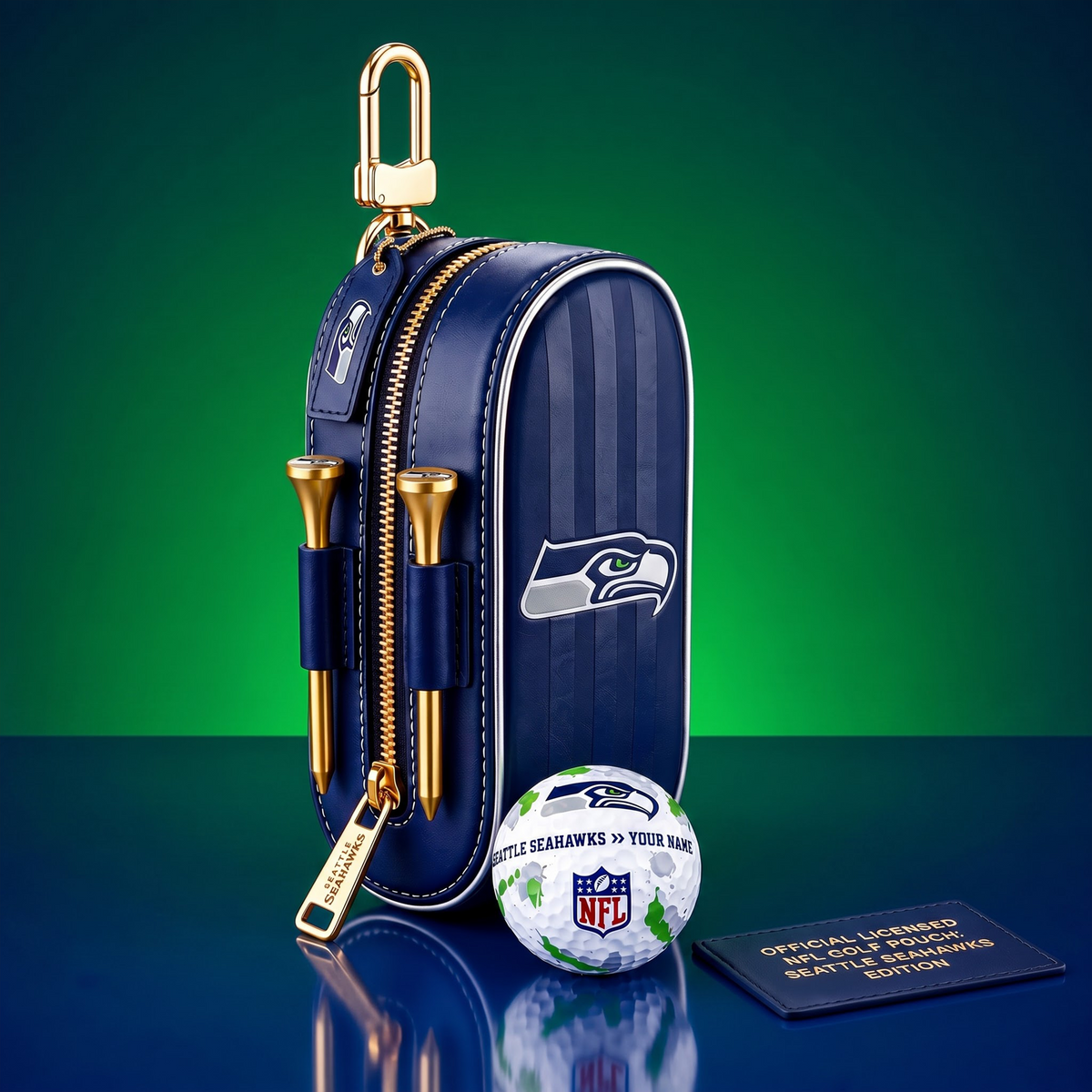 SIGNATURE NFL X SS DELUXE LEATHER GOLF POUCH FOR TOURNAMENT