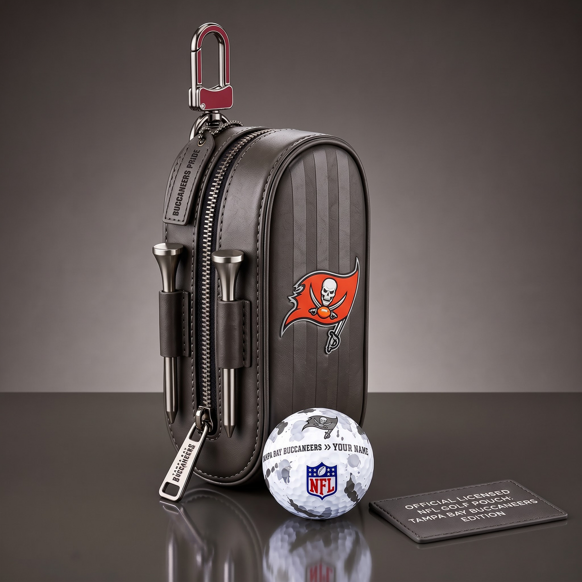 SIGNATURE NFL X TBB DELUXE LEATHER GOLF POUCH FOR TOURNAMENT