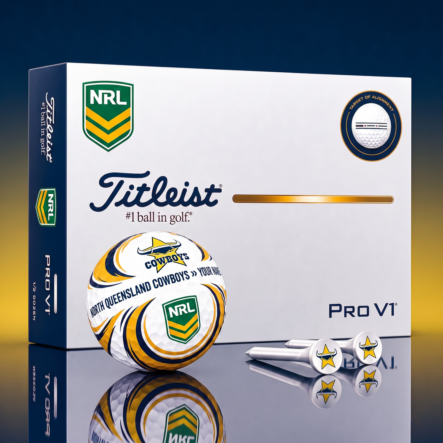 SIGNATURE NRL X NQC DELUXE PERSONALIZED GOLF BALL SET LIMITED EDITION V3