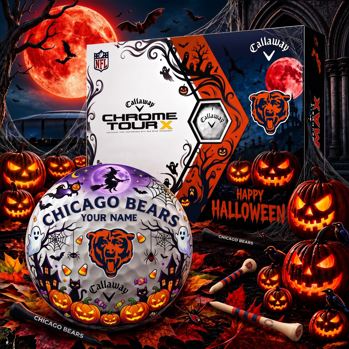SIGNATURE NFL X CHI PERSONALIZED HALLOWEEN HAUNTED GOLF BALL – LIMITED EDITION