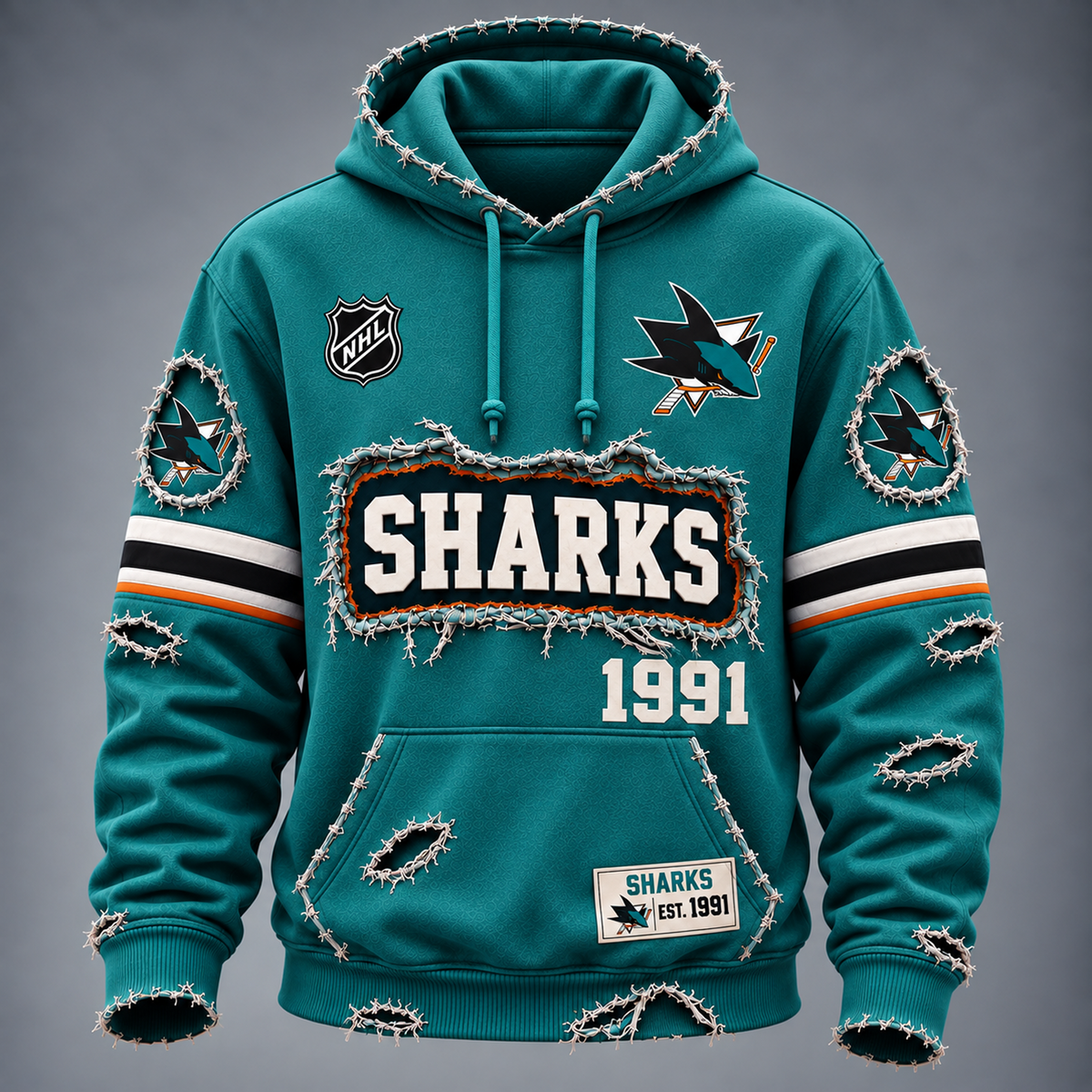 SJS x NHL Distressed Premium Hoodie