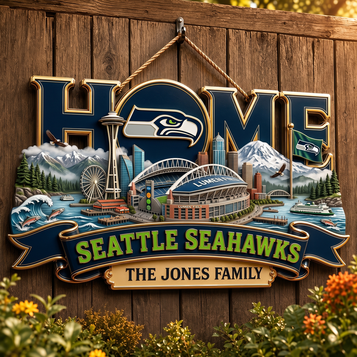 SS x NFL Team Home Metal Sign Custom Any Name Gifts For Home Decor