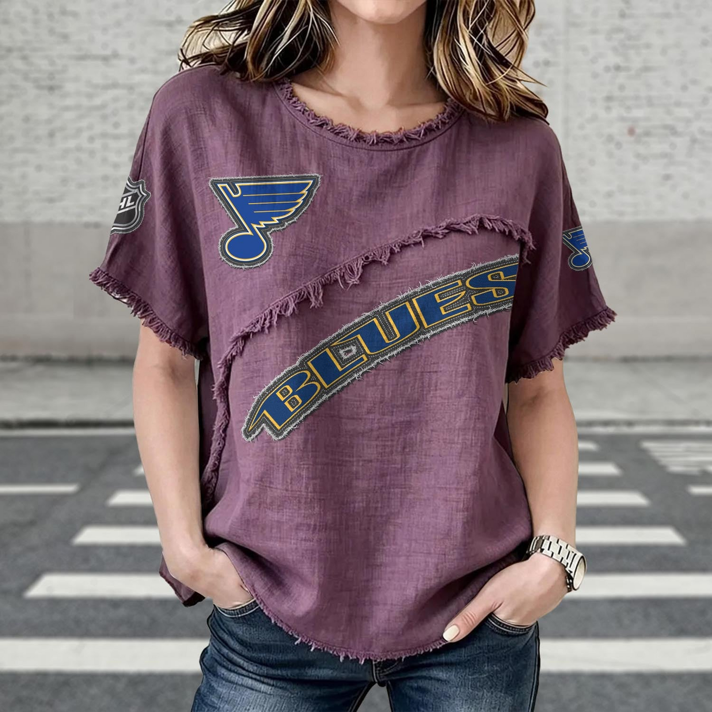 STL x NHL Women’???s Vintage O-Neck 2905 DatND DVT