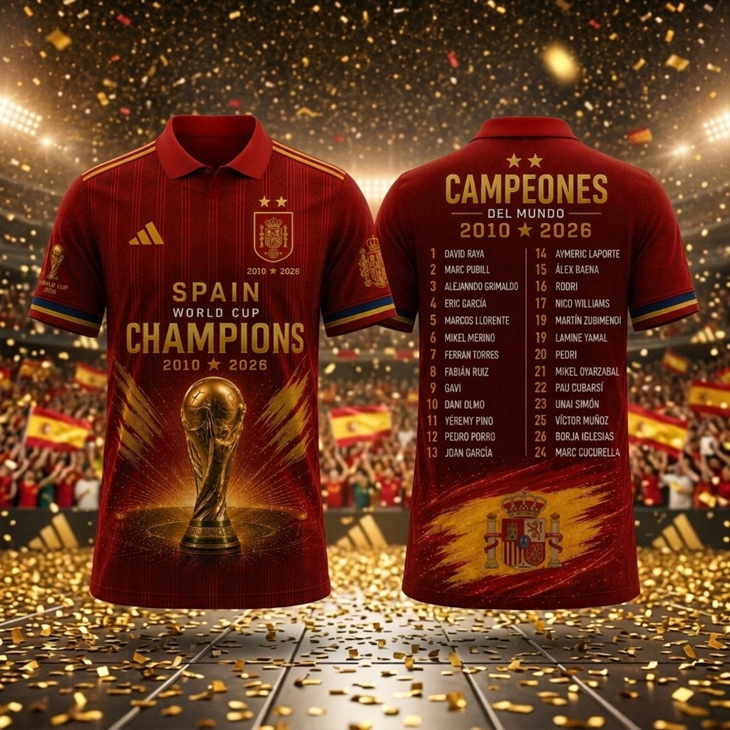 Spain National Football Team 2026 World Cup Champions V14 Shirt