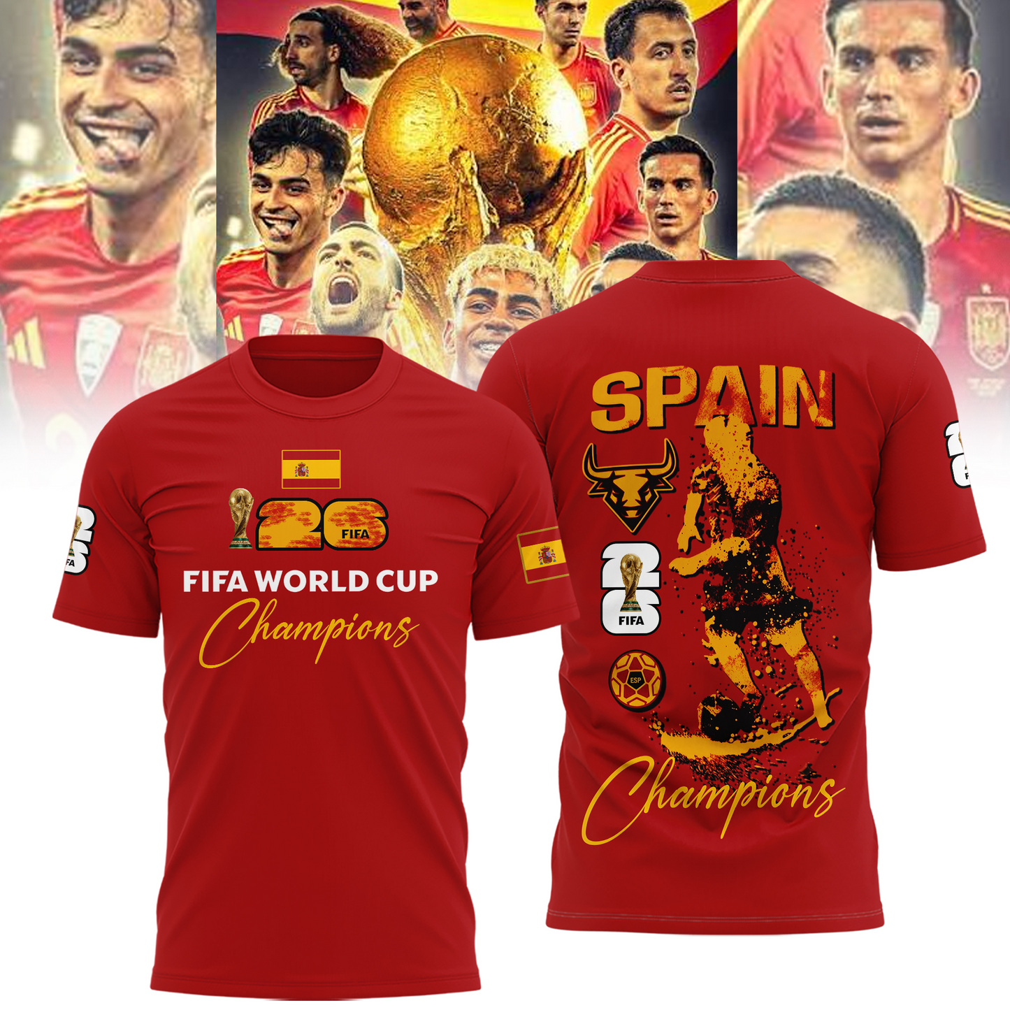 Spain National Football Team 2026 World Cup Champions V5 Shirt