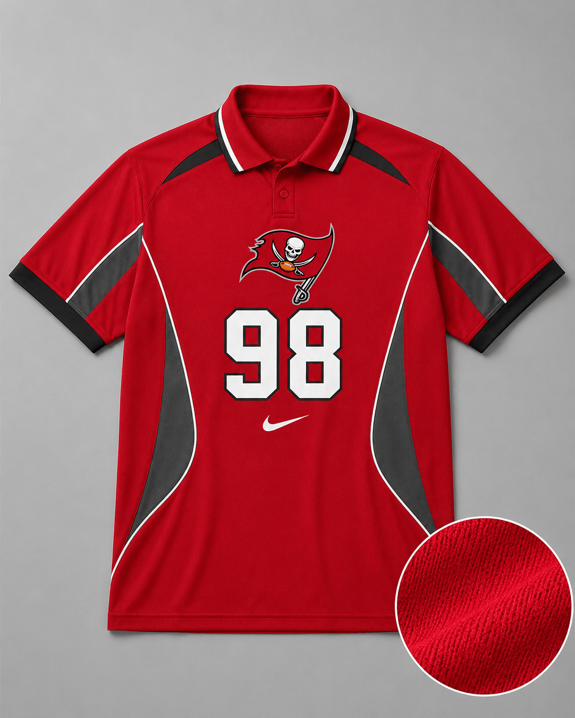 TBB Premium NFL Custom Number Sports Style Polo Shirt