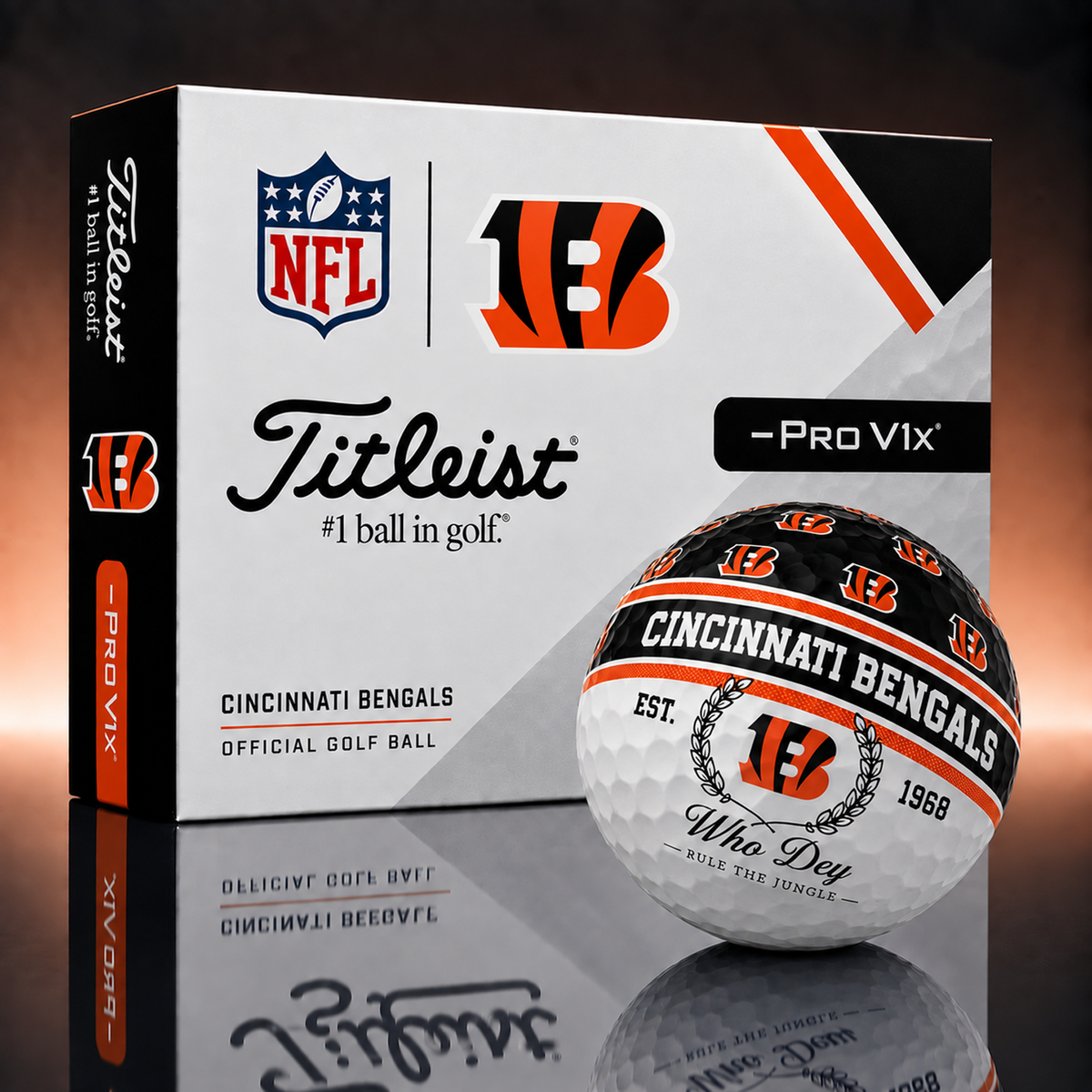 Titleist X Premium NFL CIN PERSONALIZED GOLF BALL LIMITED EDITION V5