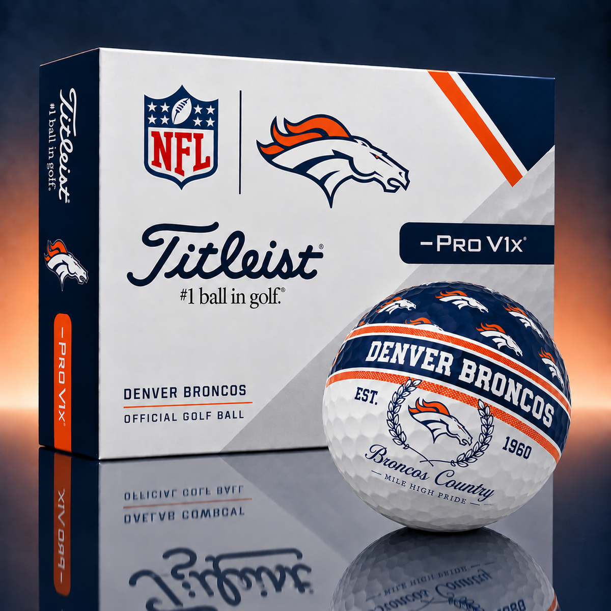 Titleist X Premium NFL DEN PERSONALIZED GOLF BALL LIMITED EDITION V5