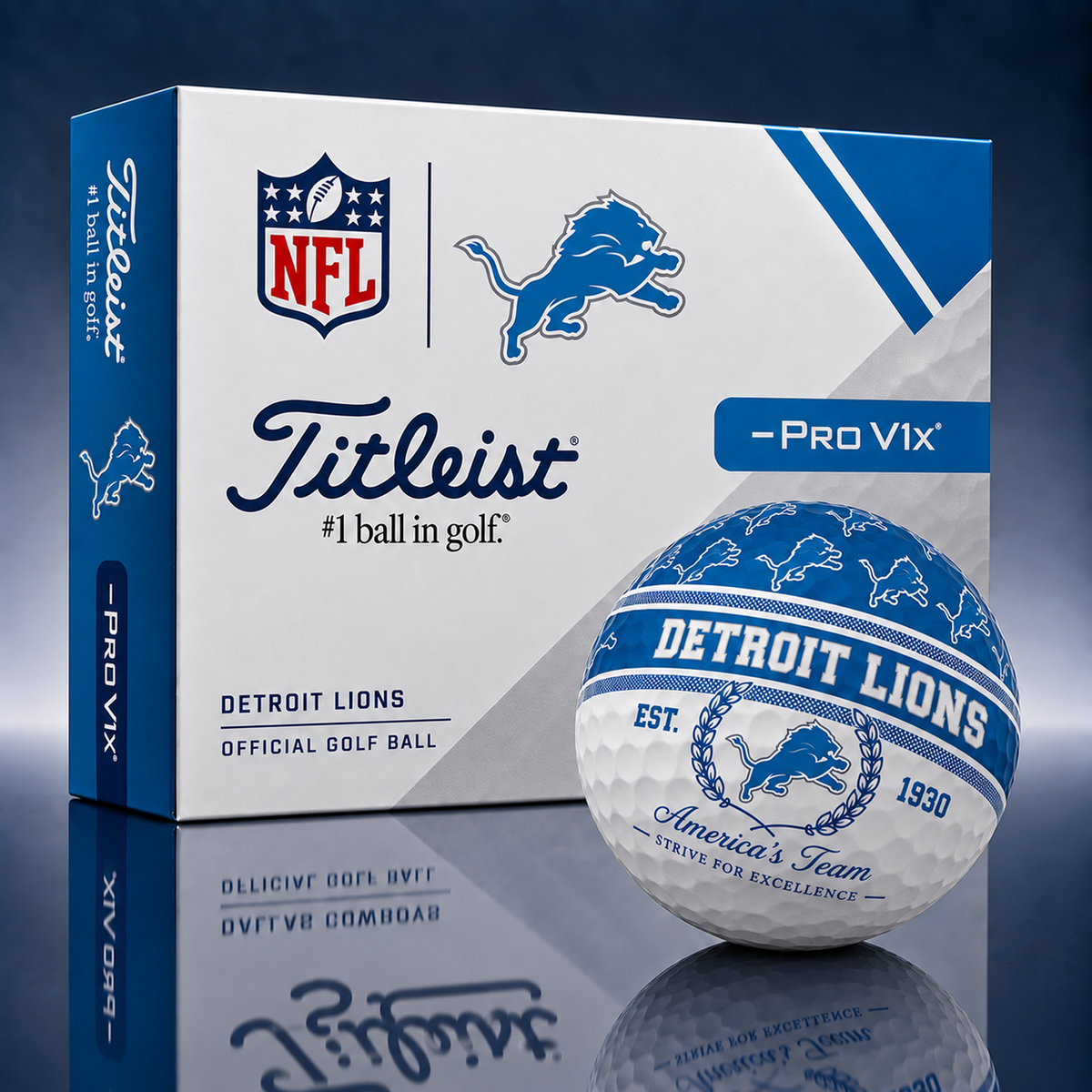 Titleist X Premium NFL DET PERSONALIZED GOLF BALL LIMITED EDITION V5