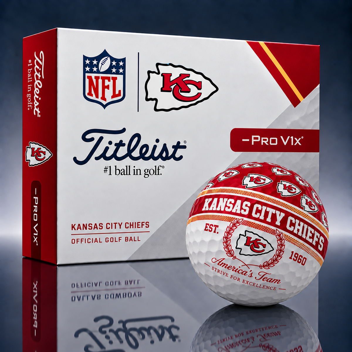 Titleist X Premium NFL KC PERSONALIZED GOLF BALL LIMITED EDITION V5