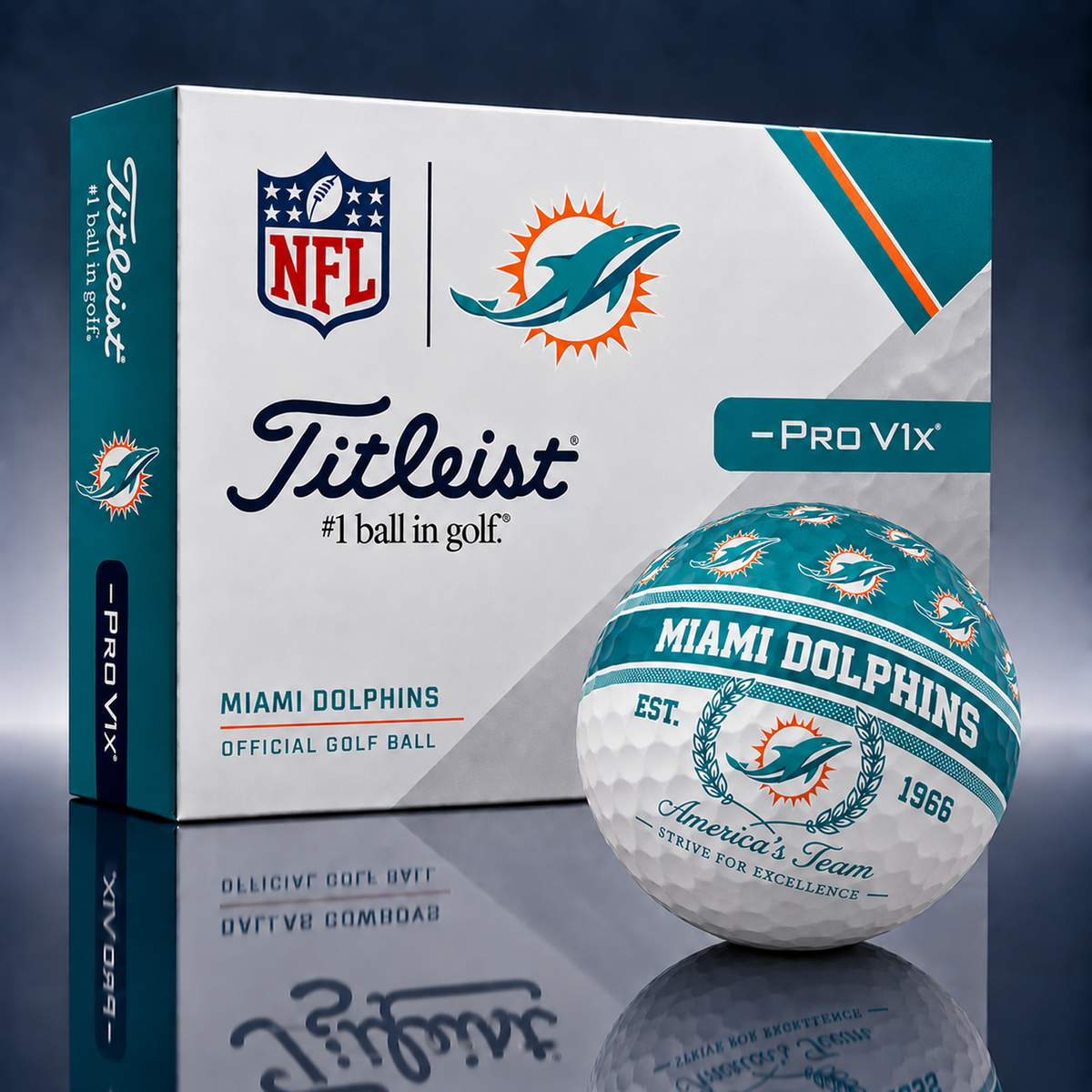 Titleist X Premium NFL MIA PERSONALIZED GOLF BALL LIMITED EDITION V5