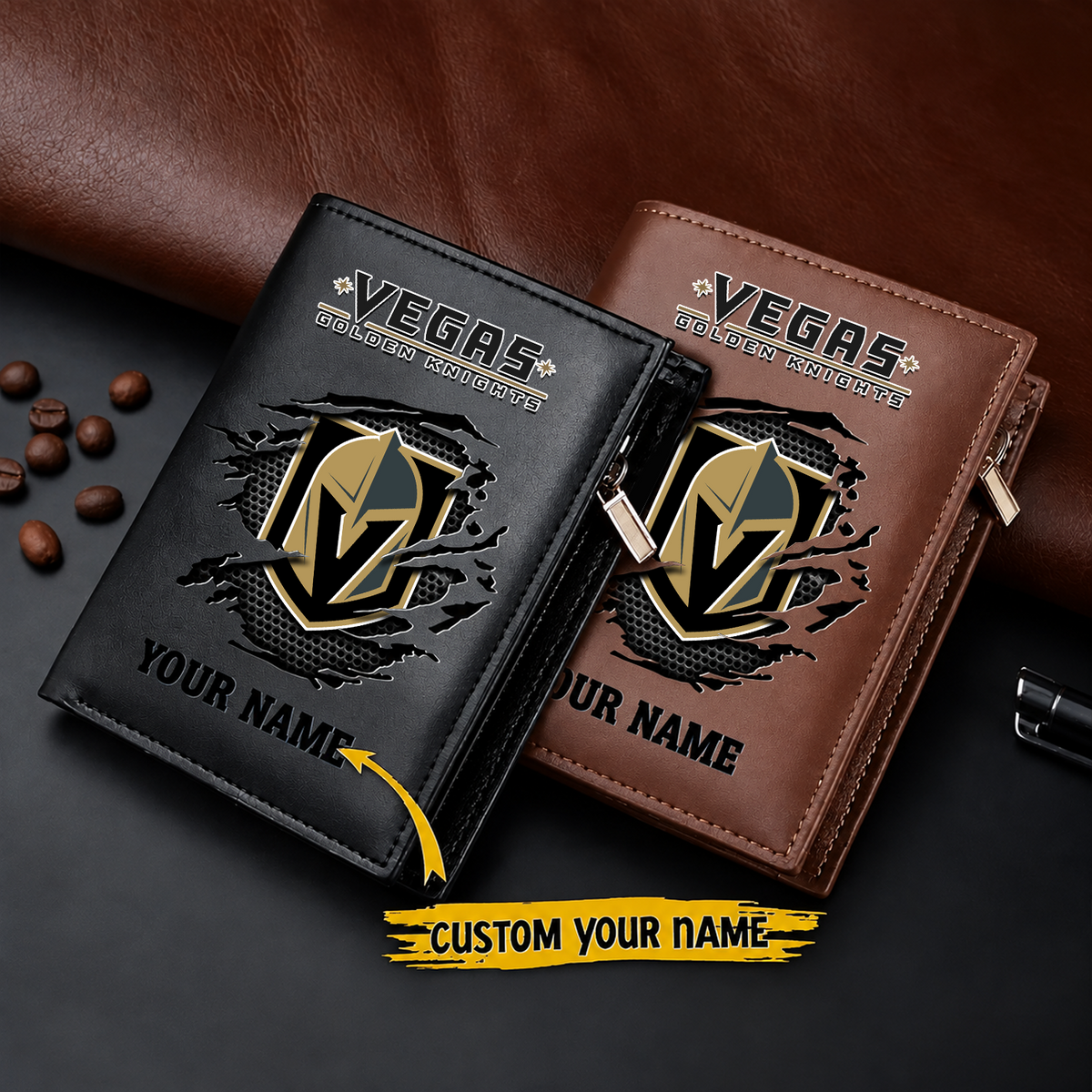 VGK x NHL Men Slim Vertical Wallets New